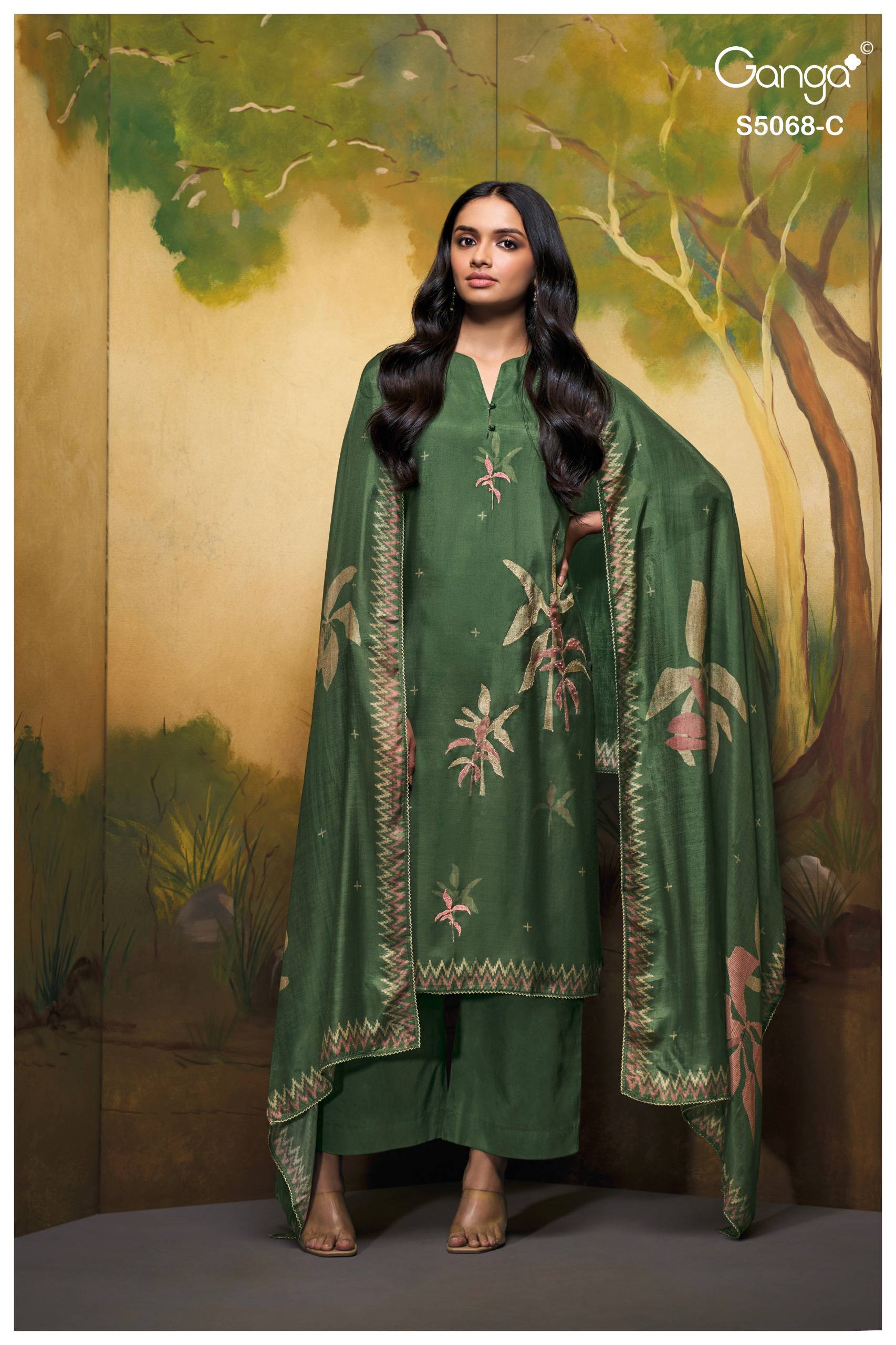 NYLAH 5068 SERIES BY GANGAFASHION Stylish Beautiful Colourful PURE BEMBERG SILK Dresses At Wholesale Price